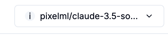 Agent Chat model selector showing the active provider and model