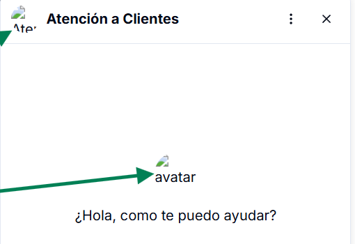 Embedded agent widget showing broken avatar images before the durable delivery URL fix
